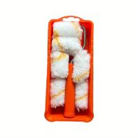 ราคา TEMU ชุดโรลเลอร์สีขาวขนาด 2 นิ้ว DIY พร้อมแถบสีเหลือง, 6 ชิ้น ฝาครอบโรลเลอร์ขนาดเล็ก, ถาดพลาสติก, กรอบโรลเลอร์ (17592226771762)