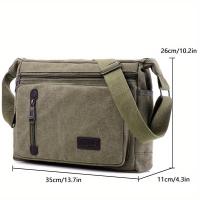ราคา TEMU กระเป๋าสะพายข้างผ้าใบสำหรับผู้ชายแบบสบายๆ - ความจุใหญ่หลายช่องปรับได้สีเขียวทหาร สำหรับการใช้งานประจำวัน, การเดินทาง และกิจกรรมกลางแจ้ง ดีไซน์กระเป๋าแฟชั่น | ปิดด้วยซิปปลอดภัย (17592204580622)