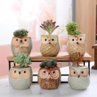 ราคา TEMU 6 ชิ้น/ชุด นกฮูกเซรามิคเคลือบไหลฐานชุดต่อเนื่องกระถางต้นไม้ขนาดเล็กกระถางต้นกระบองเพชรกระถางดอกไม้ภาชนะปลูกพร้อมรูระบายน้ำของขวัญตกแต่งบ้านโต๊ะทำงานสวน 2.4 ซม./2.4 นิ้ว (17592195315772)