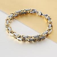 ราคา TEMU สร้อยข้อมือผู้ชาย 8 มม. - สแตนเลสสตีล 304 ทนทานพร้อมแผ่นทอง 18K, สไตล์ฮิปฮอปสำหรับใส่สบาย, สร้อยข้อมือสไตล์ฮิปฮอป | สร้อยข้อมือกล่อง | เนื้อสัมผัสเรียบ (17592192666039)