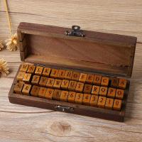 ราคา TEMU ชุดตรายางตัวอักษรไม้แบบคลาสสิกและเท่ๆ 42 ชิ้น/กล่อง สำหรับงานฝีมือ DIY (17592237586457)