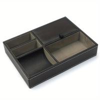 ราคา TEMU กล่องเก็บของหนัง PU หลายช่องสำหรับเครื่องประดับของชาย กระเป๋าสตางค์ โทรศัพท์ และของเล็กๆ - จัดระเบียบพื้นโต๊ะในบ้านของคุณได้อย่างง่ายดาย (17592226640982)