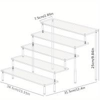 ราคา TEMU 1 ชิ้น, ชั้นวางโชว์ใส, ชั้นวางโชว์ทรงสี่เหลี่ยมคางหมู 3 ชั้น/4 ชั้น/5 ชั้น, ชั้นวางโชว์เครื่องสำอาง, ชั้นวางโชว์ใสหลายชั้น, ชั้นวางเค้ก ชั้นวางน้ำหอม, สำหรับจัดเก็บและตกแต่ง (17592232007637)