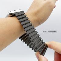 ราคา TEMU สายนาฬิกาสแตนเลสยืดหยุ่นสำหรับ Apple Watch /2/1, 11, 10, 9, 8, 7, 6, 5, 4, SE 3 - สายสแตนเลสลิงค์ไม้ไผ่สำหรับ iWatch 49mm, 46mm, 45mm, 44mm, 42mm, 41mm, 40mm, 38mm - สำหรับทุกเพศ (17592233275373)