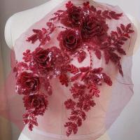 ราคา TEMU ชิ้นเดียว ดอกไม้ลายปักถักร้อยสามมิติสีสดใส ใช้ทำชุดแต่งงานเสื้อผ้า DIY (17592231011474)