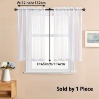 ราคา TEMU ผ้าม่านโปร่งสีขาวหรูหรา 1 ผืน - ขอบระบาย, ดีไซน์ใส่คานง่ายด้วยกระเป๋าคันเบ็ด, ม่านกรองแสงสำหรับห้องครัว ห้องนั่งเล่น ห้องนอน - สไตล์มินิมอลโมเดิร์น (17592262172420)