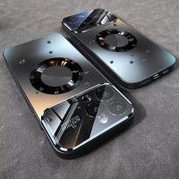 ราคา TEMU เคสโทรศัพท์หรูหราสีเมทัลลิกไทเทเนียมพร้อมแผ่นชาร์จไร้สายแม่เหล็กสำหรับ iPhone 17 16 15 14 13 12 11 Pro Max กันกระแทก กระจกป้องกันเลนส์กล้อง พร้อมโลโก้เจาะ (17592255043025)