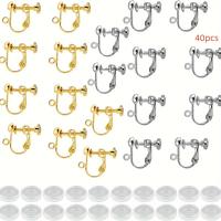 ราคา TEMU 20 ชิ้นของอุปกรณ์คลิปหู, 10 ในสีขาว K สีและ 10 ในสีทอง, มาพร้อมกับแผ่นรองหูกลมและ -Free Pads, ช่วยให้คุณใส่แหวนหูได้โดยไม่ต้องเจาะหู, เหมาะสำหรับเครื่องประดับ DIY ที่ทำด้วยมือ. (17592303928036)