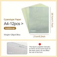 ราคา TEMU ชุดกระดาษไซอาโนไทป์ 12 ชิ้น, ขนาด A4/A5/A6, วัสดุสำหรับวาดและพิมพ์ด้วยแสงแดดสำหรับงานศิลปะ DIY, งานฝีมือ, และโปรเจคต์ภาพกราฟ (17592313854098)