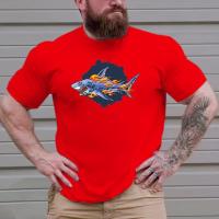 ราคา TEMU เสื้อยืดพิมพ์ลายการ์ตูนปลาพร้อมเปลวไฟสำหรับผู้ชายไซส์ใหญ่ เหมาะสำหรับฤดูร้อน เสื้อยืดแขนสั้นแฟชั่นลำลองสำหรับกิจกรรมกลางแจ้ง (17592317195009)