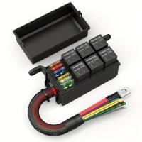 ราคา TEMU กล่องฟิวส์รีเลย์รถยนต์ 12V 6 ช่อง กล่องรีเลย์ฟิวส์สากลพร้อมชุดสายไฟสำหรับรถยนต์ รถบรรทุก เรือ (17592327224598)