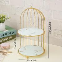 ราคา TEMU 1 ชิ้น ขาตั้งเค้กรูปกรงนกสุดหรูพร้อมชั้นวางสองชั้น - ขาตั้งขนมสองชั้นทำจากเหล็กหนา สำหรับงานแต่งงาน งานวันเกิด งานชา - ที่วางคัพเค้กรูปกรงนก & ถาดผลไม้ ตกแต่งโต๊ะ (17592330983011)