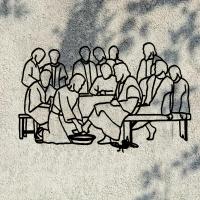 ราคา TEMU ศิลปะผนังเหล็กแบบมินิมอลของอัครสาวก - ตกแต่งบ้านคริสเตียนสมัยใหม่, ของขวัญศิลปะเส้นของสาวกศาสนา (17592348989339)