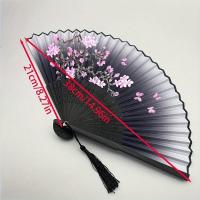 ราคา TEMU พัดพับจีนแบบดั้งเดิม 1 ชิ้น - พกพาสะดวก ดีไซน์ดอกไม้และกล้วยไม้วิntage กรอบสีดำ แผ่นสีขาว/เบจ สำหรับการเต้นฮั่นฟู งานแต่งงาน งานวัฒนธรรม งานรับปริญญา - ของขวัญตกแต่งเอเชียสุดหรู (17592352806219)