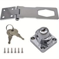 ราคา TEMU ชุดล็อค 2 ใน 1 พร้อมแผ่นล็อค สำหรับล็อคโต๊ะทำงานหนา ล็อคตู้เก็บขอก ล็อคตู้เสื้อผ้า ล็อคแขนกุญแจ 90 องศาสำหรับร้านค้า ร้านสําหรับโรงแรม (17592359289968)