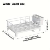 ราคา TEMU ชั้นวางจานประหยัดพื้นที่พร้อมระบบระบายน้ำอัตโนมัติและที่วางเครื่องครัว - พลาสติก/โลหะทนทาน, เหมาะสำหรับการจัดระเบียบในครัว (17592372668516)