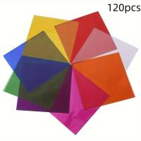 ราคา TEMU 120 แผ่น, (6.1"*6.1") กระดาษห่อของขวัญเซลโลเฟน กระดาษเซลโลเฟนสี สำหรับตะกร้าของขวัญ งานฝีมือ ตกแต่งงานฝีมือ DIY (17592386549931)