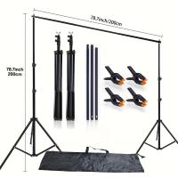 ราคา TEMU ขาตั้งฉากหลังปรับได้สำหรับสตูดิโอถ่ายภาพ, งานปาร์ตี้, งานแต่งงาน - 7x7ft/2x2m 3 แถบไขว้, 4 แคลมป์, และชุดสนับสนุนซุ้มลูกโป่ง (17592389263441)