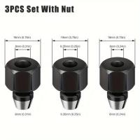 ราคา TEMU ชุดจับดอกสว่าน 6/6.35/8 มม. สำหรับเครื่องตัดแต่งไม้, ชุดคอลเล็ตจับดอกสว่านพร้อมน็อต ปรับขนาดเส้นผ่าศูนย์กลางได้สำหรับเครื่องขอบและเครื่องแกะสลัก (17592395940118)