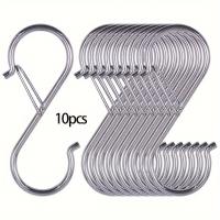 ราคา TEMU ตะขอรูปตัว S 10 ชิ้น สำหรับแขวน ขนาด 3.5 นิ้ว (ประมาณ 8.9 ซม.) คลิปติดผนังโลหะสำหรับกระถางต้นไม้และห้องครัวพร้อมล็อคนิรภัย เหมาะสำหรับเครื่องครัว กระทะ แผง กระเป๋า ตะกร้าตกแต่ง (17592408680659)