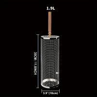 ราคา TEMU 1 ชิ้น, ตะกร้าปิดที่อัพเกรดพร้อมหูไม้ถอดได้, สแตนเลส 304, ท่อกริลลิ่งที่มีตาข่ายเครื่องมือสำหรับผักกุ้ง, ของขวัญสำหรับผู้ชายพ่อสามี, กิจกรรม BBQ นอกบ้าน แคมป์ปิคนิค (17592418448652)