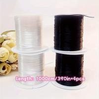 ราคา TEMU 4pcs/set สายร้อยลูกปัดยืดหยุ่น - สีดำและขาว, วัสดุโพลีเมอร์พลาสติกยืดหยุ่น, เหมาะสำหรับ DIY สร้อยข้อมือ, สร้อยคอ, พวงกุญแจ, และเครื่องประดับสำหรับผู้หญิงสวมใส่ประจำวัน (17592418522841)