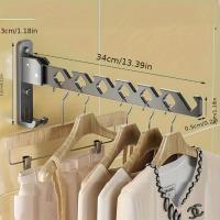 ราคา TEMU ราวตากผ้าแบบติดผนังปรับมุมได้, ราวแขวนเสื้อผ้าโลหะขนาดใหญ่พับเก็บได้และออร์แกไนเซอร์เครื่องอบผ้า, ออร์แกไนเซอร์เสื้อผ้า, ราวตากผ้า (17592420377075)