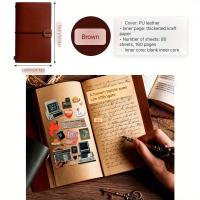 ราคา TEMU โน้ตบุ๊กหนังปกอ่อนแบบวินเทจ สมุดบันทึกแบบมีเส้น 160 หน้า (80 แผ่น) ไดอารี่การเดินทางเปล่าที่ไม่เคลือบพร้อมตัวปิดยางยืด - สมุดบันทึกเขียนด้วยลายมือแบบคลาสสิกสำหรับใช้ในสำนักงาน (17592421761805)