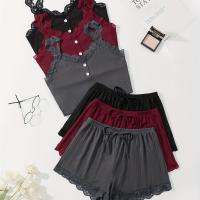 ราคา TEMU ชุดนอนสตรีสองชิ้นสไตล์เซ็กซี่ เอวลอย เสื้อคามิโซลแขนกุดและกางเกงขาสั้นสวมใส่สบาย หลากสีและหลายสไตล์ (17592260471514)