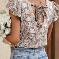 ราคา TEMU เสื้อผูกเชือกด้ายลูกไม้, เสื้อผ้าแขนร่อนสำหรับฤดูใบไม้ผลิสำหรับฤดูใบไม้ผลิ, เสื้อผู้หญิง (17592327910621)