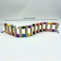 ราคา TEMU 1 ชิ้น สะพานแขวนไม้สีสันสดใส สำหรับสัตว์เลี้ยงขนาดเล็ก บันไดปีนเขาและชิงช้า ของเล่นบันไดขี้เล่น คลิปยึดแน่นหนาสำหรับติดตั้งกรง อุปกรณ์ออกกำลังกาย (17592386983137)