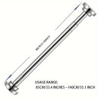 ราคา TEMU 1 ชิ้น ราวรองรับเพดานปรับระดับได้ - สแตนเลสไม่ต้องเจาะ, ทนทานสำหรับเสื้อผ้า, ม่าน, ผ้าขนหนูในห้องครัว & ห้องน้ำ (17592425624901)