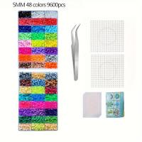 ราคา TEMU ชุดลูกปัดฟิวส์ 48 สี 5มม. 9600ชิ้น/2.6มม. 26000ชิ้น สำหรับชุดทำเครื่องประดับ ชุดลูกปัด 5มม./2.6มม. สำหรับพิกเซลอาร์ตปริศนา DIY ปริศนา 3 มิติ ลูกปัดฟิวส์ ของขวัญทำมือ (17592225898136)