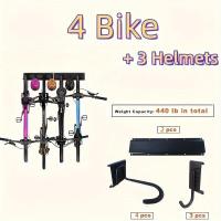 ราคา TEMU 【ทนทาน】ชั้นวางจักรยานติดผนังแบบหนัก - การจัดเก็บที่ปลอดภัยสำหรับจักรยาน 4/5/6 คัน, ออร์แกไนเซอร์โรงรถโลหะสีดำพร้อมตะขอหลายอัน, เหมาะสำหรับจักรยานถนนและจักรยานเสือภูเขา (17592280234927)