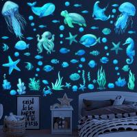 ราคา TEMU ติดผนังปลาในมหาสมุทรสีแสงสว่างในที่มืด - 85 ชิ้น สติ๊กเกอร์กันน้ำ สำหรับห้องนอน ห้องน้ำ และอื่น ๆ (17592230651021)