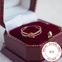 ราคา TEMU แหวนเงินแท้ ดีไซน์ปมเฉพาะตัว ประดับด้วยหินซิร์โคเนียสังเคราะห์แวววาว - ของขวัญเครื่องประดับคุณภาพสูงสำหรับผู้หญิงหรือแฟนสาว น้ำหนักประมาณ 1.4 กรัม (17592279792316)