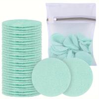 ราคา TEMU ผ้าเช็ดเครื่องสำอางไมโครไฟเบอร์ ใช้ซ้ำได้ นุ่มพิเศษ ล้างทำความสะอาดได้ พร้อมถุงซัก ผ้าเช็ดหน้าอัลตร้านุ่ม ขนาด 8X8 ซม. แพ็ค 30 ชิ้น (17592283474900)