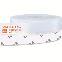 ราคา TEMU แถบซีลซิลิโคนยาว 26 ฟุต สำหรับประตูและหน้าต่าง แถบกันอากาศ ซีลกาวสำหรับป้องกันการรั่วไหลของลม และช่องว่างกระจกตู้อาบน้ำ (โปร่งใส, 45 มม.) (17592203168571)