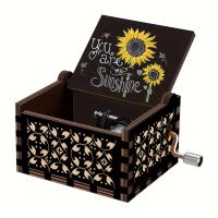 ราคา TEMU ของขวัญกล่องดนตรี 1 ชิ้น, กล่องดนตรี You Are My Sunshine, กล่องดนตรีแบบมือหมุนทำจากไม้สลักสีดำขนาดเล็ก ของขวัญของเล่นที่ปรับแต่งส่วนตัว สำหรับวันเกิด/คริสต์มาส/วันวาเลนไทน์/วันแม่ (17592242965492