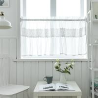 ราคา TEMU 1 ชิ้น ม่านสไตล์ชนบทฝรั่งเศสสีขาวพร้อมขอบลูกไม้ - ตกแต่งร้านกาแฟและร้านอาหารสไตล์โมเดิร์น, โพลีเอสเตอร์กรองแสง, ดีไซน์กระเป๋าแขวนสำหรับแขวนง่าย, เหมาะสำหรับห้องครัว, ระเบียง, หรือหน้าต่างบ (17592