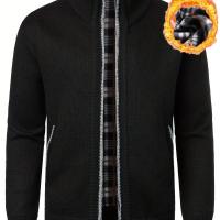 ราคา TEMU เสื้อไหมพรมผู้ชายสไตล์คลาสสิก มีกระดุมซิป คอกลม 100% โพลีเอสเตอร์ ผ้าไหมพรม ทรงปกติ มีความยืดหยุ่นเล็กน้อย สีพื้นฤดูใบไม้ร่วง/ฤดูหนาว เสื้อผ้าข้างนอกพร้อมกระดุมซิป (17592206844593)