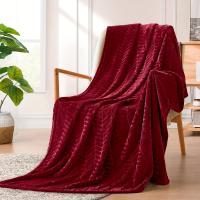 ราคา TEMU ผ้าห่มฟลีซแฟลนเนลนุ่ม - น้ำหนักเบา อบอุ่นสบายทุกฤดูกาล ลายเชฟรองสีแดงเข้มกันฉีก สำหรับโซฟา, เตียง - ผ้านวมและตกแต่งบ้านสมัยใหม่ ฟูหรูหรา | ผ้าทนทานสำหรับความสบาย (17592270531054)