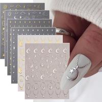 ราคา TEMU 6 แผ่น สติ๊กเกอร์เล็บ 3D ลายดวงจันทร์เงิน ดวงดาวเงา ลายพระอาทิตย์ สีทอง สีเงิน ติดเอง ตกแต่งเล็บวันวาเลนไทน์ (17592294629399)