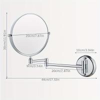 ราคา TEMU กระจกเครื่องสำอางสแตนเลส 1 ชิ้น ขนาด 8 นิ้ว มีความสามารถในการขยาย 3 เท่า ติดผนังไร้รอยบุ๋ม กระจกเครื่องสำอางพับได้ด้านเดียว (17592210880975)