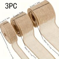 ราคา TEMU ริบบิ้นลวดผ้าป่านจั๊ตสำหรับคริสต์มาส 3 ม้วน | ขนาด 1/2/3 นิ้ว x 4 หลา, ผ้าลินินสำหรับงานศิลปะ, งานฝีมือ, งานทำเอง, ตกแต่งงานอีเว้นท์, ทำพวงมาลัยโบว์, สีเหลืองฟลักซ์ (17592278752594)