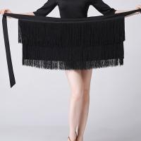 ราคา TEMU ผู้หญิงพู่สีดำ Trim ไม่สมมาตรกระโปรงเต้นรำ-เหมาะสำหรับละติน Tango และบัลเล่ต์เต้นรำ (17592197061214)