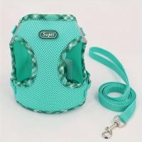 ราคา TEMU ชุดสายรัดอกสะท้อนแสงระบายอากาศได้ดี ขอบลายตาราง สำหรับสุนัขและแมว ใช้ได้ทั้งในร่มและกลางแจ้ง พร้อมสายจูง (17592283713737)