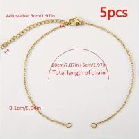 ราคา TEMU 5 ชิ้น สร้อยข้อมือสแตนเลส 304 ปรับได้ พร้อมโซ่เสริมและหัวล็อบสเตอร์ สำหรับทำเครื่องประดับ DIY (17592288157042)