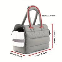 ราคา TEMU กระเป๋าใส่สัตว์เลี้ยงสำหรับสุนัขและแมวที่อบอุ่นและกันลม - ไนลอนทนทานพร้อมเสื่อขนแกะนุ่ม, ซิปปิด, กระเป๋าเดินทางพกพาได้ (17592319650701)