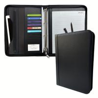ราคา TEMU พอร์ตโฟลิโอออร์แกไนเซอร์, แฟ้มวงแหวน 1.5 นิ้ว พร้อมสมุดโน้ต, กระเป๋าเก็บเอกสารซิป, แฟ้มเอกสารเดินทาง, แฟ้มนำเสนอพร้อมช่องใส่บัตร, พาสปอร์ต, ตั๋ว - สีเทา, ออร์แกไ (17592324540104)